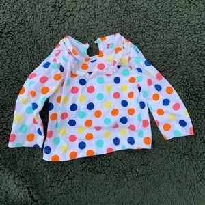 Baby hug 3-6mo long sleeve tee polka dot